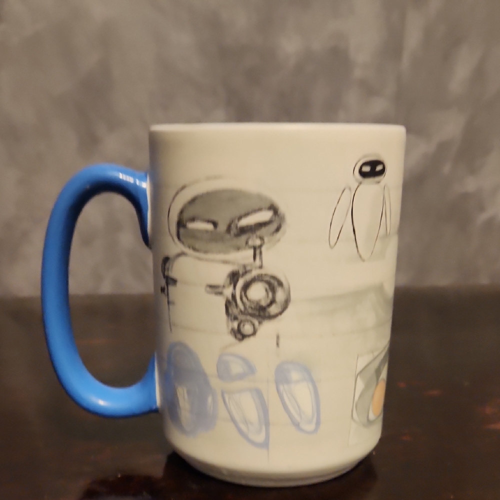 Disney Pixar Blue and White Wall-E Concept Sketch Mug